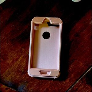 Apple I phone 7 phone case pink with glitter back used but still like new cond